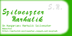 szilveszter marhulik business card